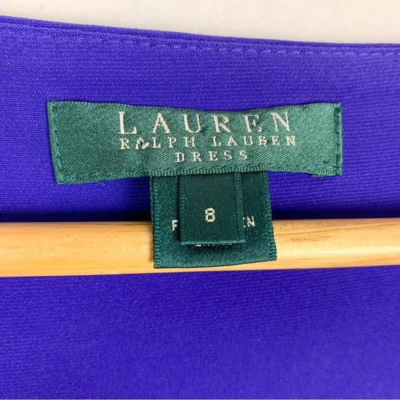 Ralph Lauren Purple V-Neck Cocktail Dress - Picture 7 of 8